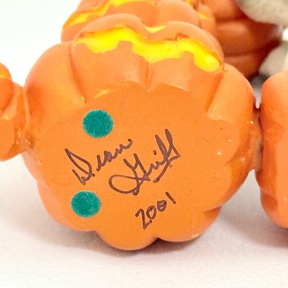 Fitz & Floyd Charming Tails Mouse & Pumpkin Figurine Collectible Signed - Picture 6 of 10